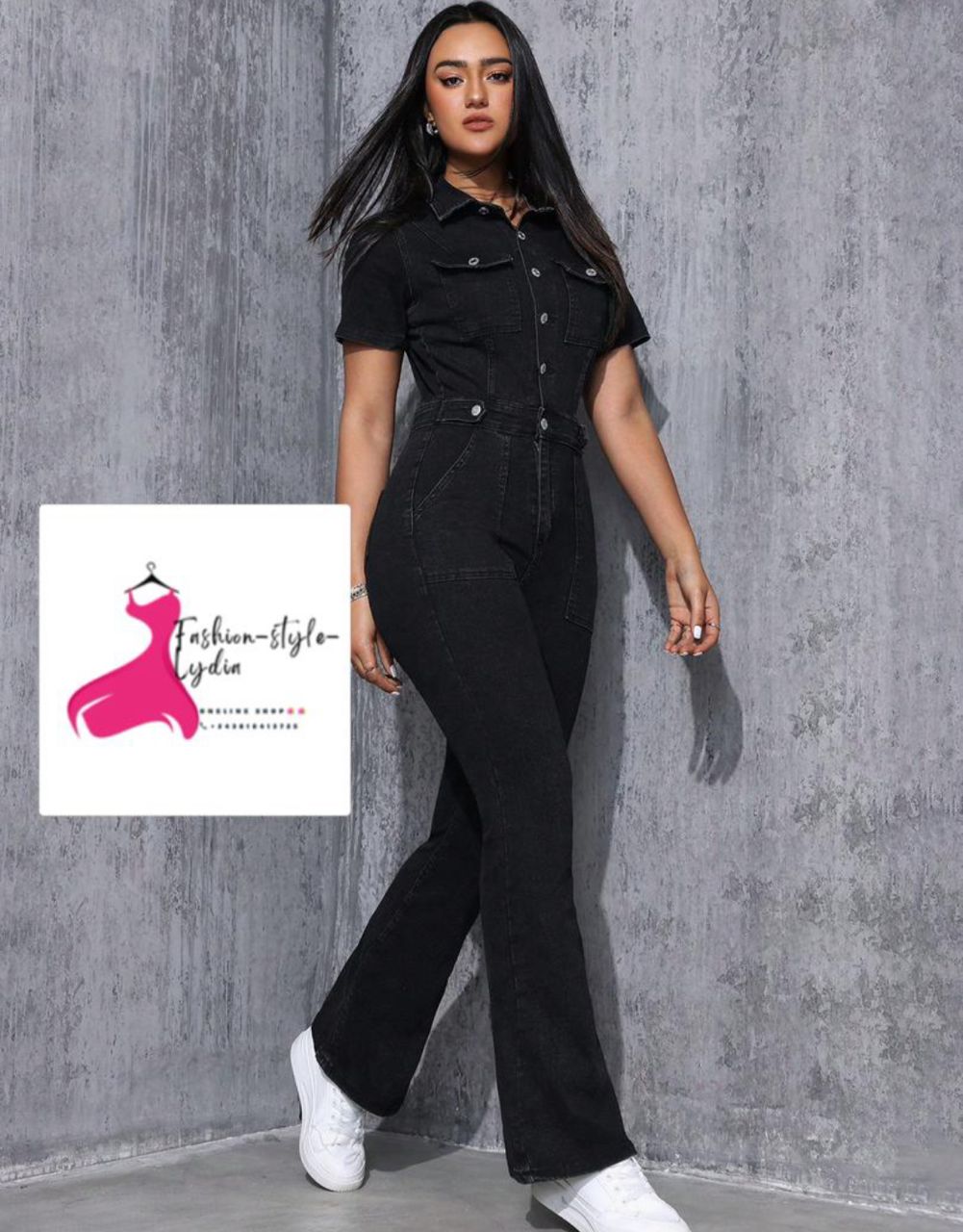 Combinaison Chic en Denim Noir