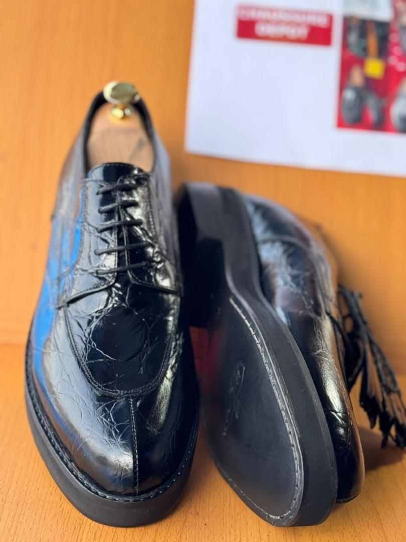 Chaussures en cuir noir élégantes pour hommes – Style classique et raffiné