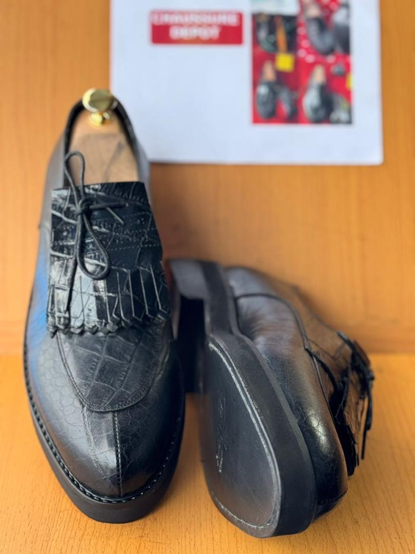 Chaussures en cuir noir élégantes pour hommes – Style classique et raffiné