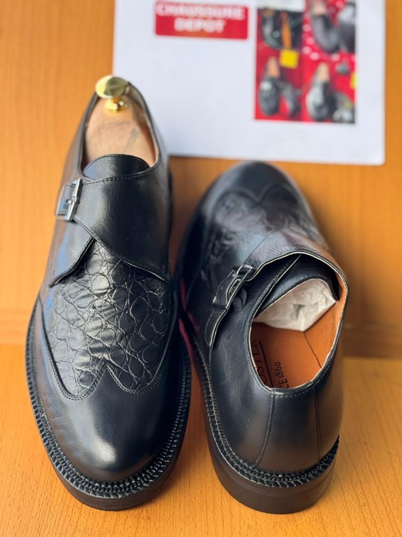 Chaussures en cuir noir élégantes pour hommes – Style classique et raffiné