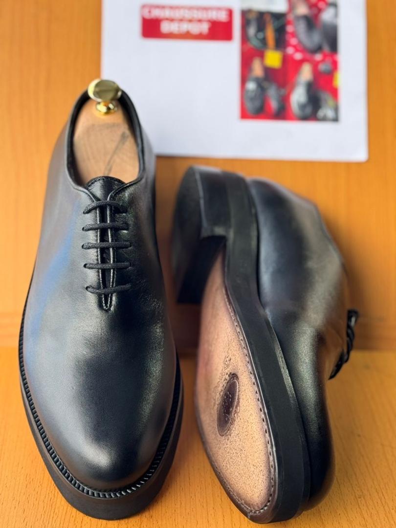 Chaussures en cuir noir élégantes pour hommes – Style classique et raffiné