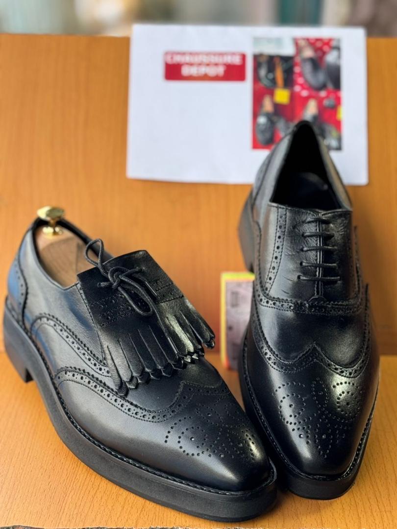 Chaussures en cuir noir élégantes pour hommes – Style classique et raffiné