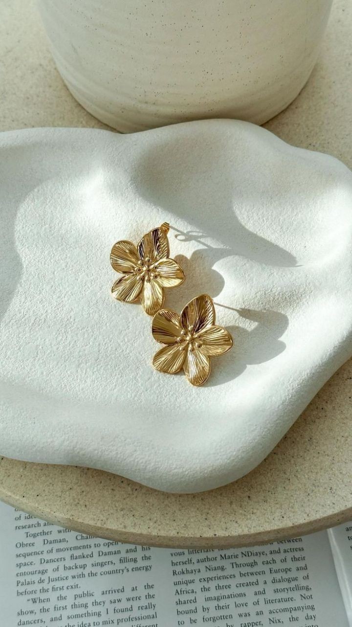 Boucles d'Oreilles "Fleur Dorée"